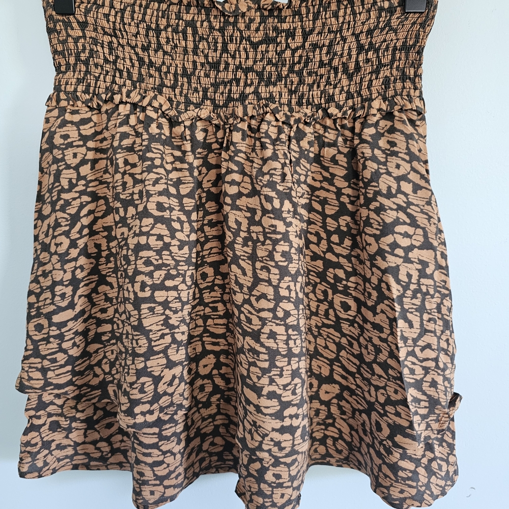 Rails Leopard Animal Print Two Tier Mini Skirt‎ Size S